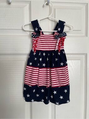 Sophie Rose 18 Months Girls' Patriotic Red White & Blue Star Stripe Sundress